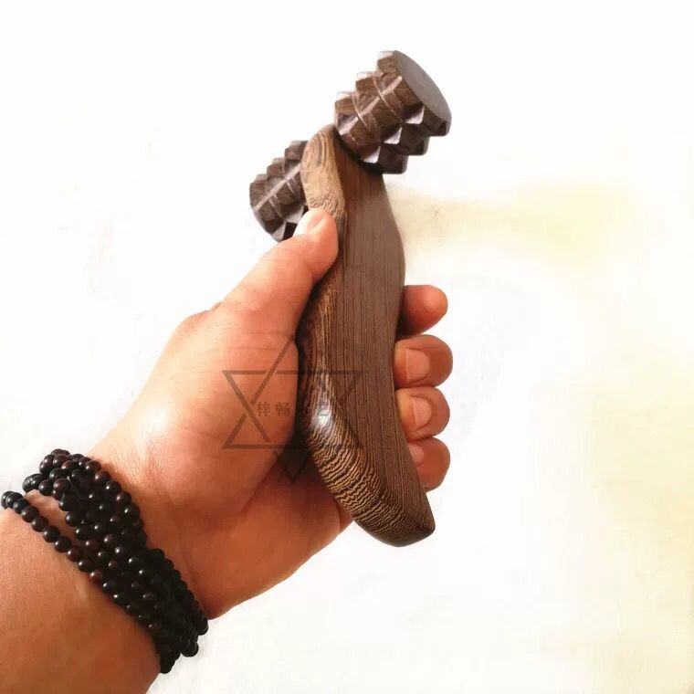 鸡翅木手动按摩器滚轮式按摩器脚底背部按摩器全身按摩器木质 鸡翅木