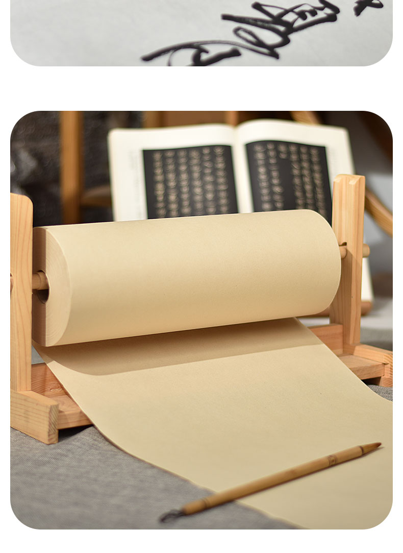 加厚百米长卷宣纸半生熟米毛笔字练纸国画生宣云母熟宣工笔画小楷练字