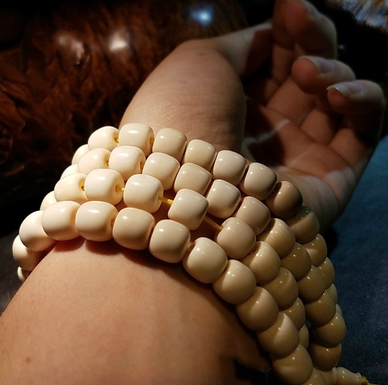 顶妃和顺斋猛犸象牙老型珠子桶珠算盘珠天然满纹果冻手工打磨98图片色