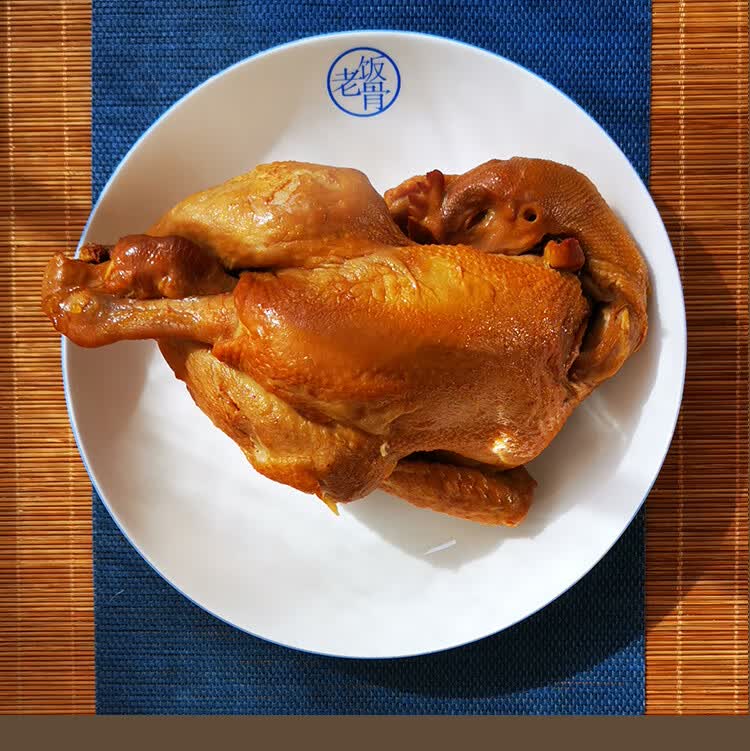 老饭骨熏鸡烧鸡整只扒鸡手撕鸡600g熟食烤鸡即食特产 原味两只