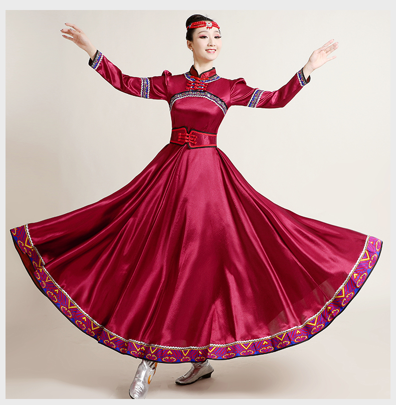 结盟者 蒙古舞蹈演出服成人艺考现代民族风鸿雁大摆裙蒙古服饰女表演