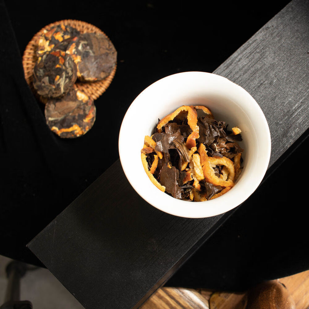 福鼎老白茶饼干茶叶新会陈皮白茶小茶饼福建小沱寿眉袋装500g