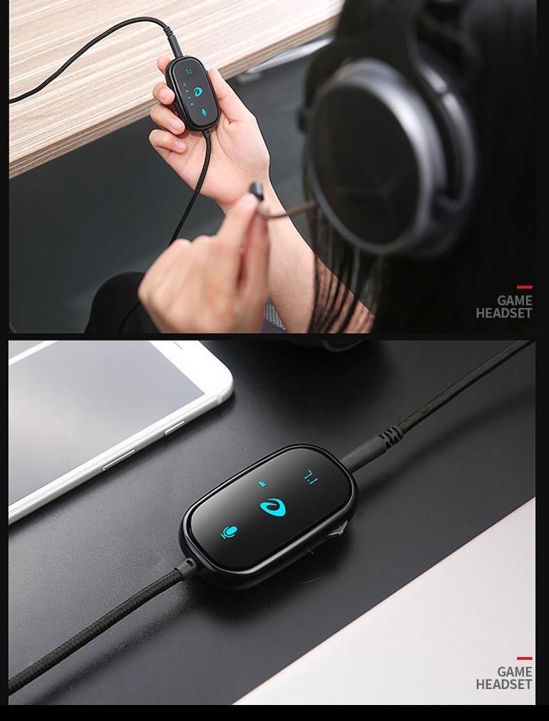 达尔优eh722电脑吃鸡71声道游戏耳机usb头戴式电竞台式耳麦绝地求生