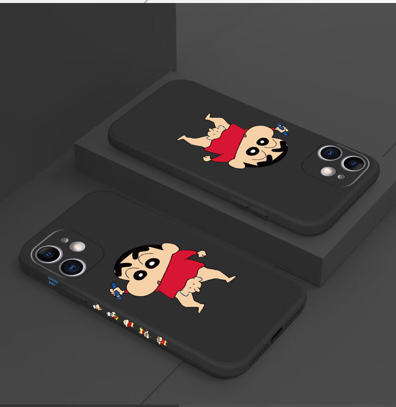 正尼苹果12手机壳男款卡通小新侧边小怪兽iphone11防摔镜头全包11