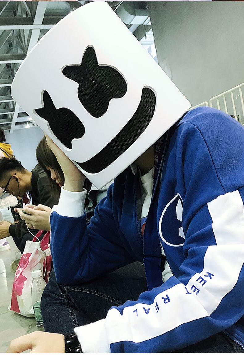 迪士尼官方disney棉花糖头套同款marshmello百大dj头盔面具音乐节酒吧