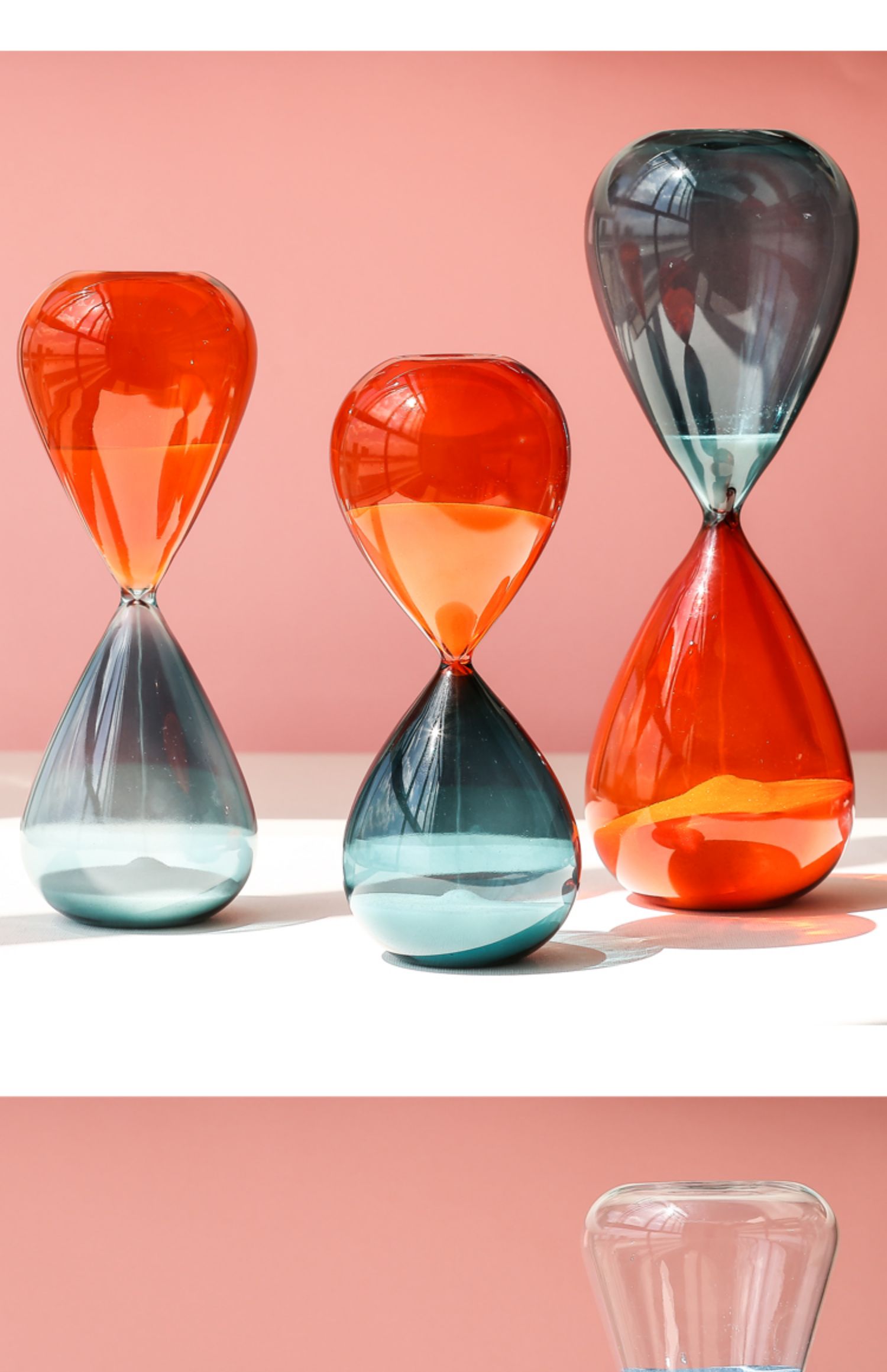 美式时间沙漏摆件创意个性水滴半小时计时器30分钟60绿色防摔流沙 30