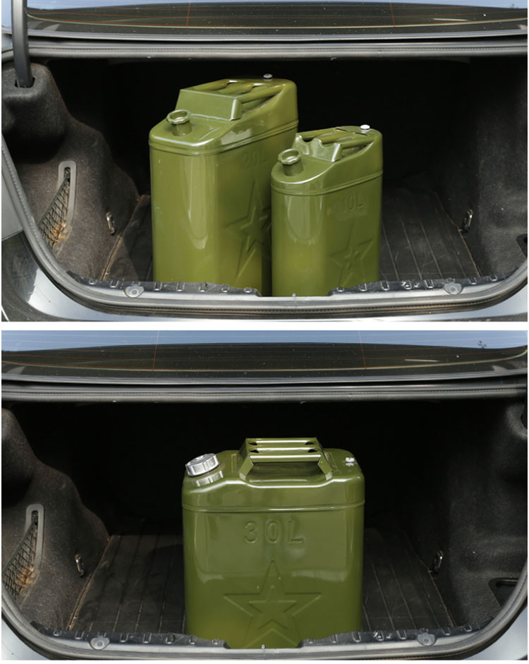 5升大铁皮柴油壶罐摩托汽车备用油箱5l铁盖扁桶无升级加厚铝盖方形20l