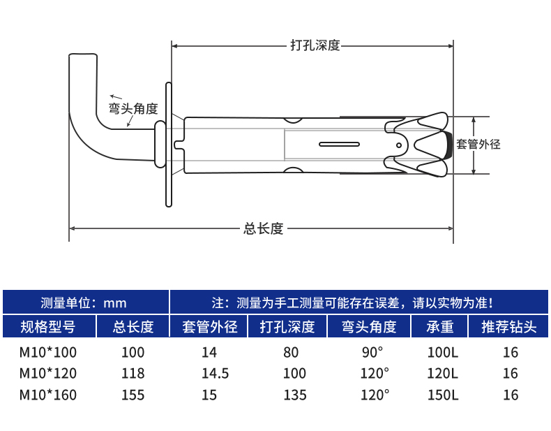 电热水器膨胀螺丝 固定挂钩通用型美的太阳能热水器加长挂沟配件 m10*