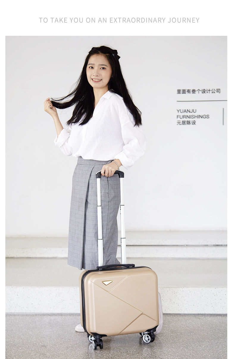 英寸小型旅行李箱拉杆箱女韩版男玫瑰金20304013寸两节拉杆可拆卸轮子