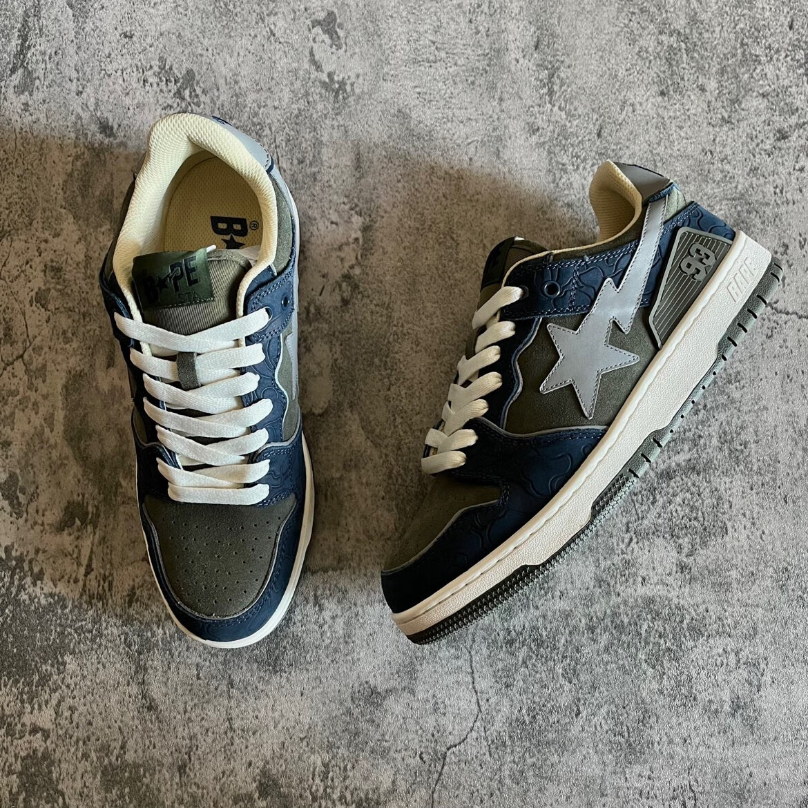 纯原官方bapesta sk8 dunk情侣滑板休闲鞋vibe撞色流星鞋低帮灰鸽子