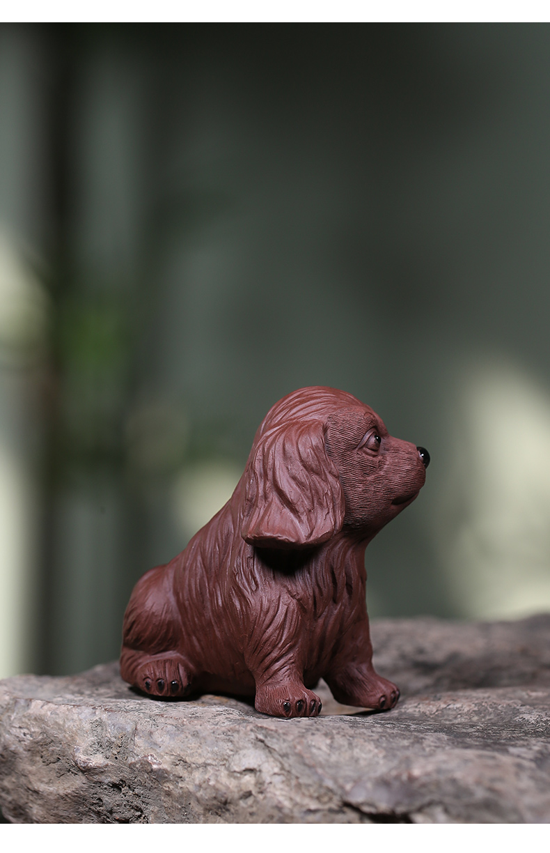 藏壶天下 紫砂茶宠狗犬精品可养茶具配件茶桌摆件招财茶玩装饰小摆件