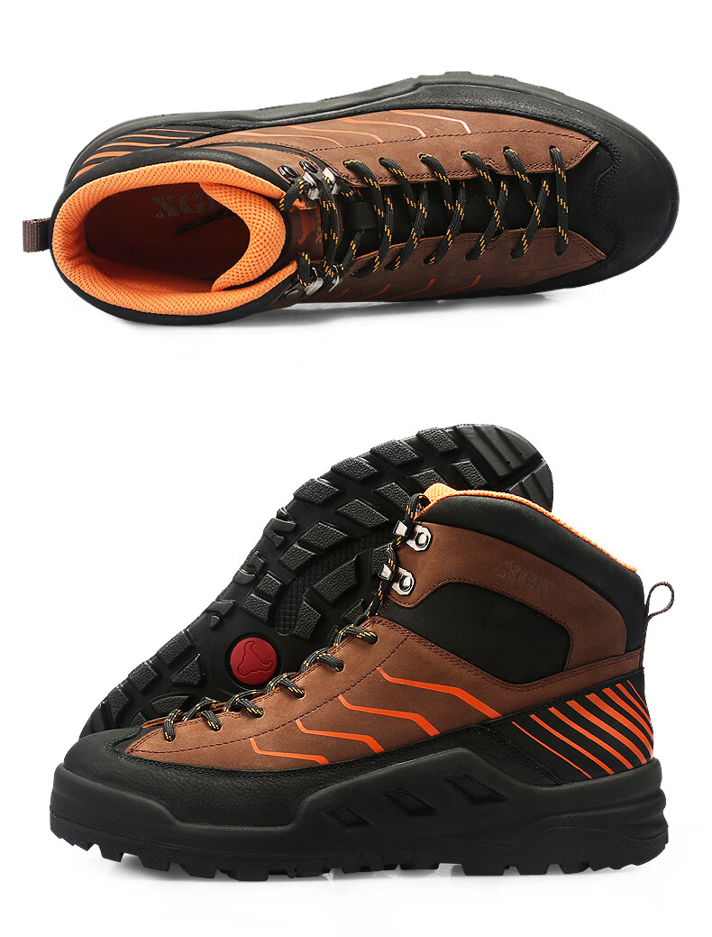 xgn小公牛男鞋2021秋季新款登山鞋男防水防滑户外厚底耐磨徒步鞋博岳