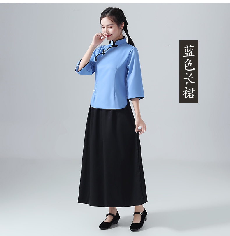 新品开票民国学生装女复古毕业班服五四青年装中山装合唱演出服民国风