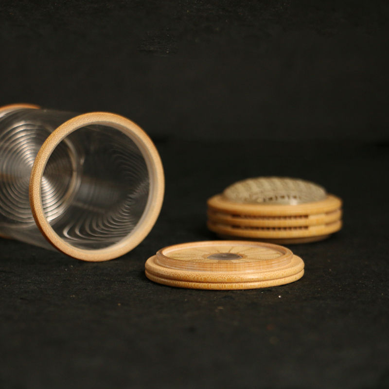 利语源生态环保家居あぃ精品海派镶嵌老玉竹蝈蝈罐竹制蛐蛐鸣虫叫罐