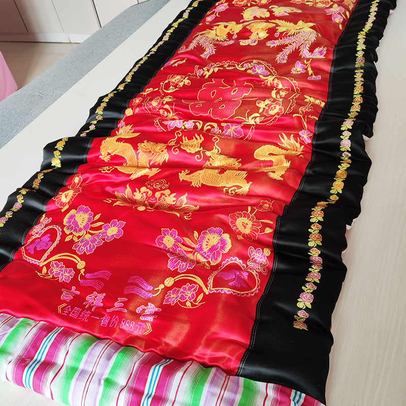 老式褥子面铺地棉垫子结婚红喜字婚房被褥床垫单人怀旧棉花被传统 丽