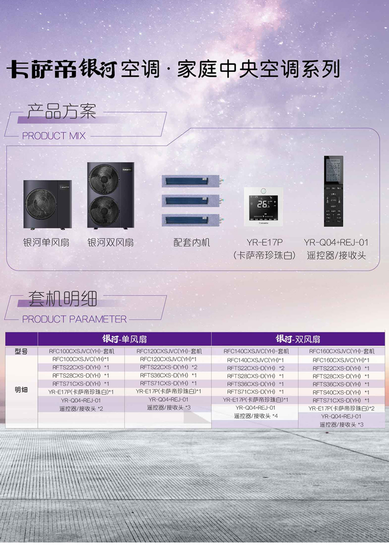 【10年包修】【0元安裝】卡薩帝 (casarte)中央空調5匹一拖四 多聯機