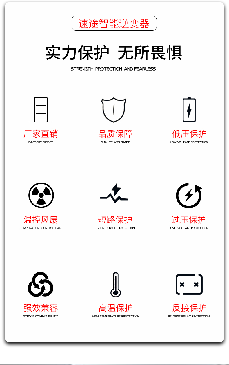 速途车载家用逆变器12v24v48v60v转220v电源转换器3000w4000w5000w大