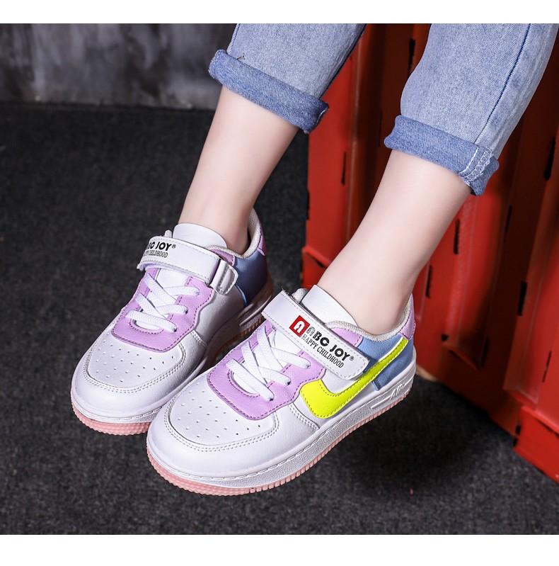 abc joy童鞋男儿童运动鞋女新款校园时尚小白鞋中大小少年透气舒适