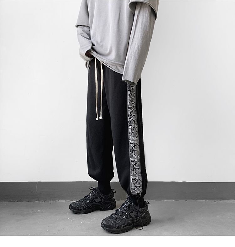 卫裤男冬季加肥加大码潮流休闲宽松韩版百搭ins秋冬运动裤子加绒 灰色