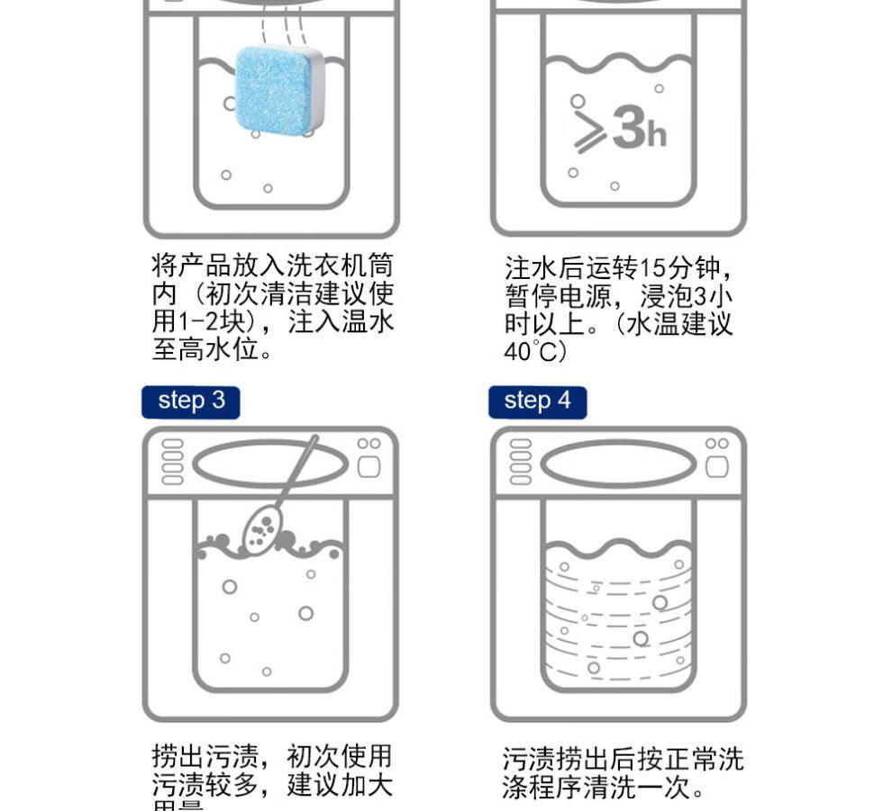 洗衣机泡腾片 180g家用滚筒波轮去污洗衣机槽清洗剂清