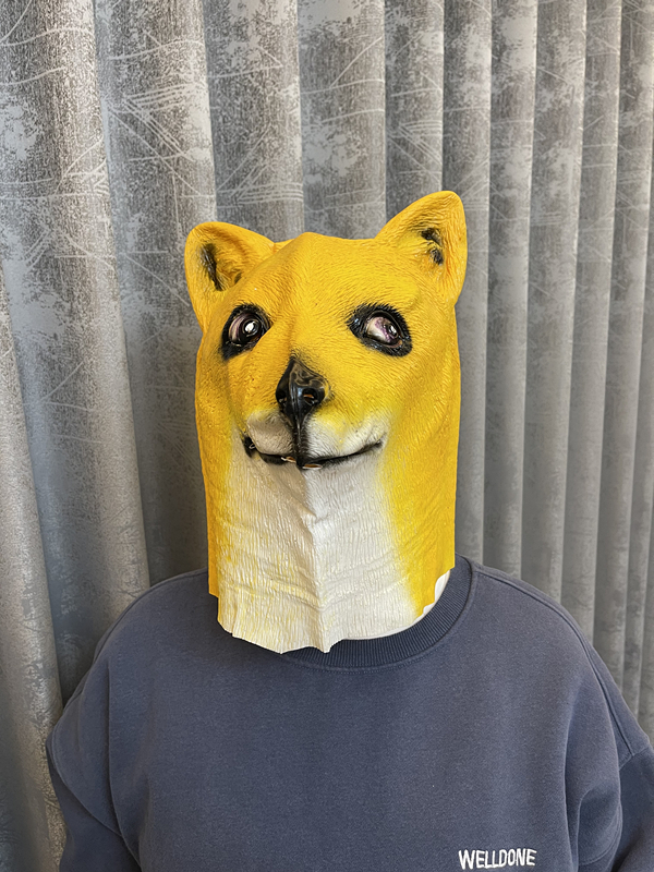 沙雕绿鱼人头套怪怪鱼面具抖音搞怪搞笑动物鱼头套可爱表演道具 红