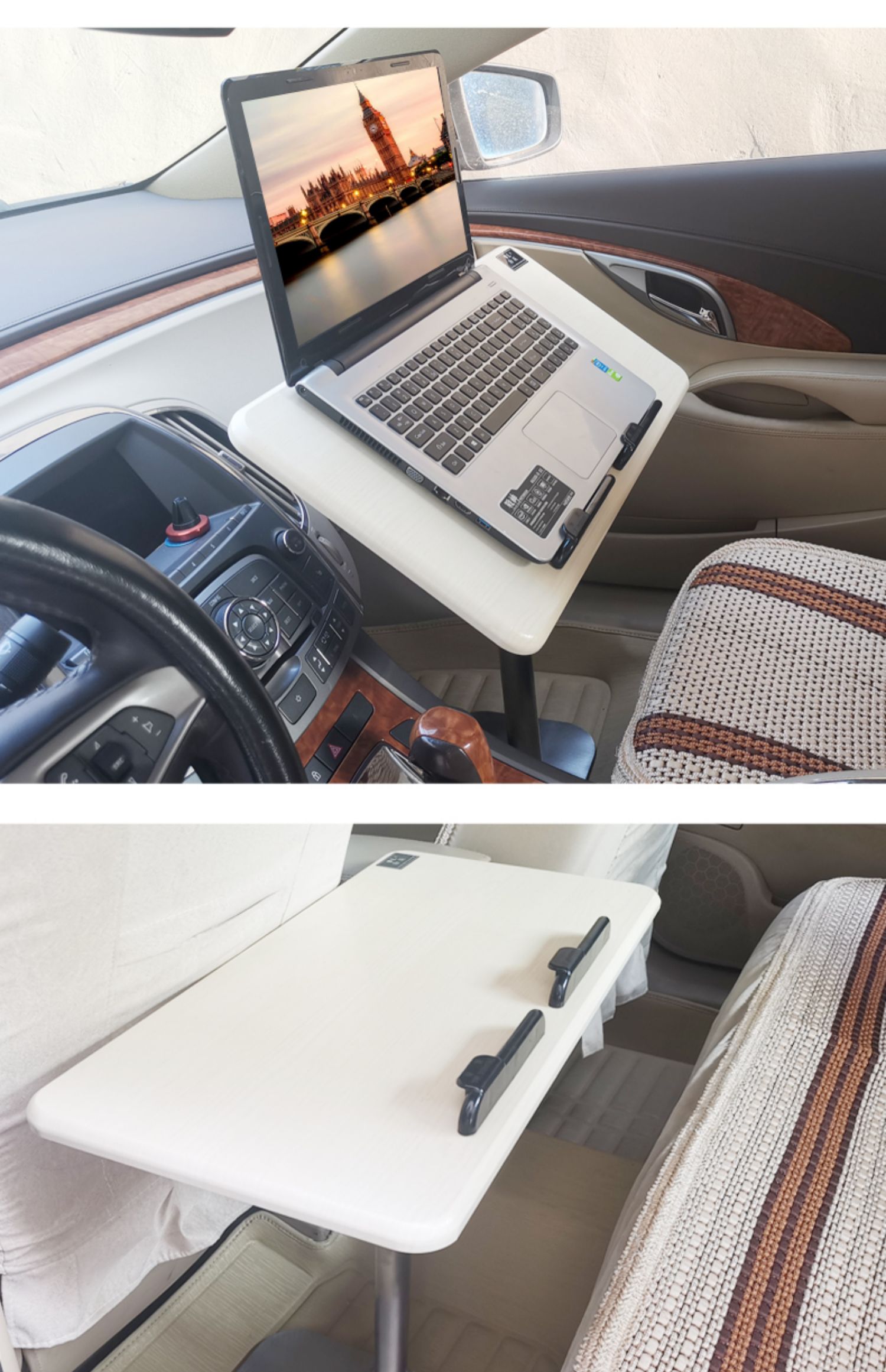 车载小饭桌汽车上用折叠电脑桌儿童学习写字写作业升降书桌小餐桌后座