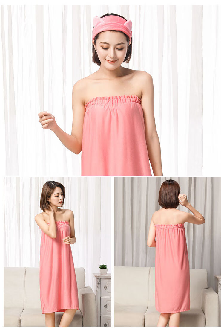 院养生理疗抹胸浴汗蒸服酒店浴衣桑拿浴袍女薄款围裹胸专用开扣厚款90