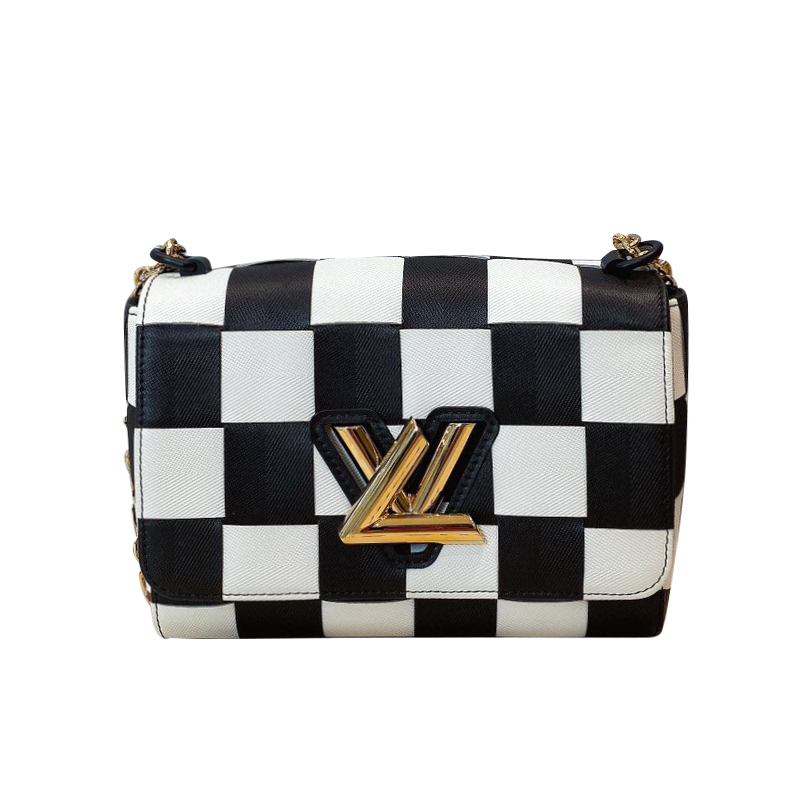 【二手99新】lv路易威登 twist系列 女士手提单肩包 中号 23*15 黑白