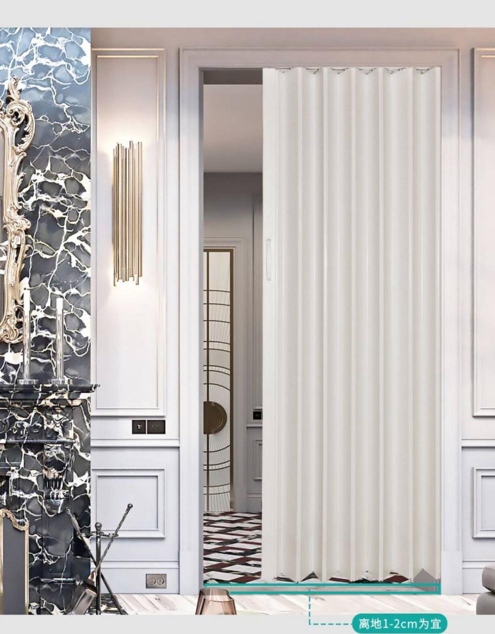 百叶门折叠门pvc折叠塑料门隔断厨房卫生间厕所简易门百叶收缩折页