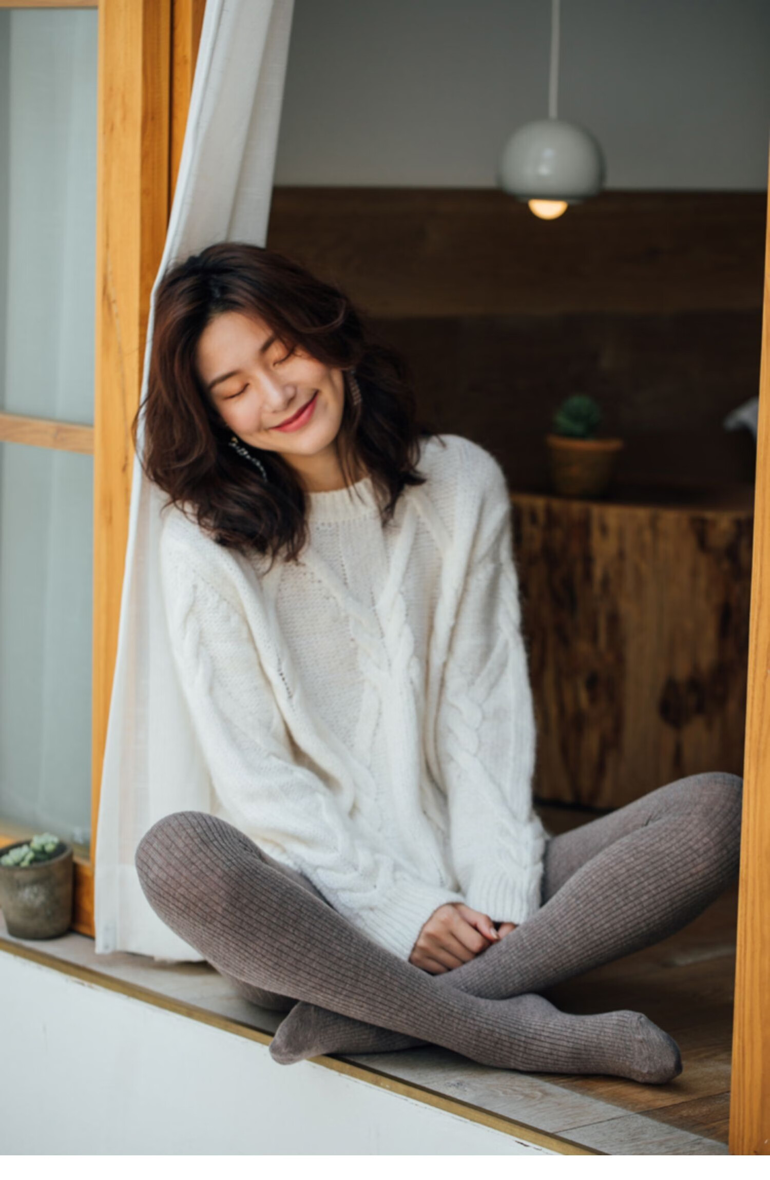 vknk日本韩国品牌高档女士香港潮牌羊毛连裤袜女日本针织竖条纹打底裤