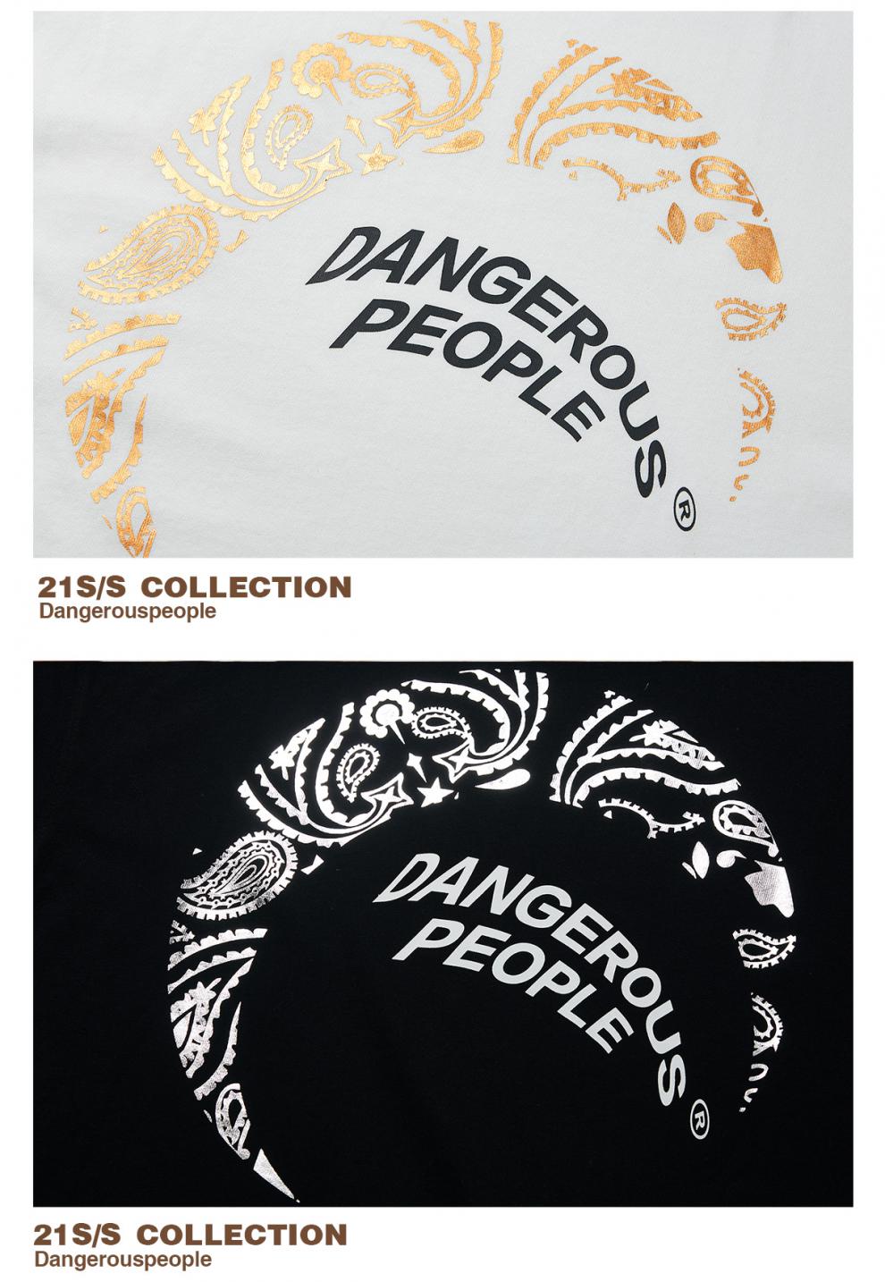 dangerouspeople薛之谦dsp短袖t恤男烫银月亮印花潮街头情侣体恤白色