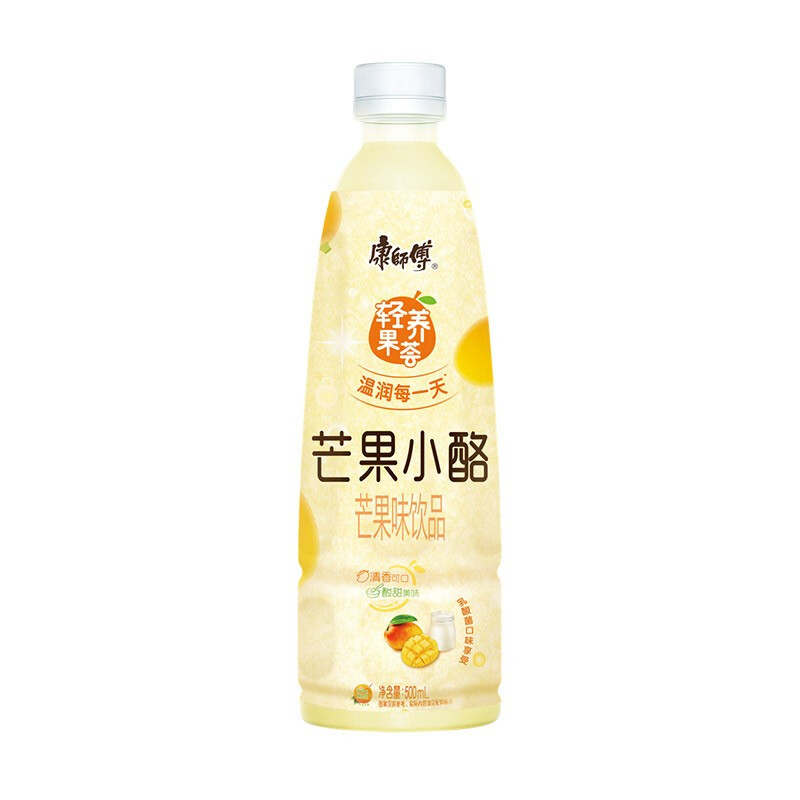 康师傅 芒果小酪 500ml*15瓶 乳酸菌果味瓶装饮料饮品 【500ml*15瓶】