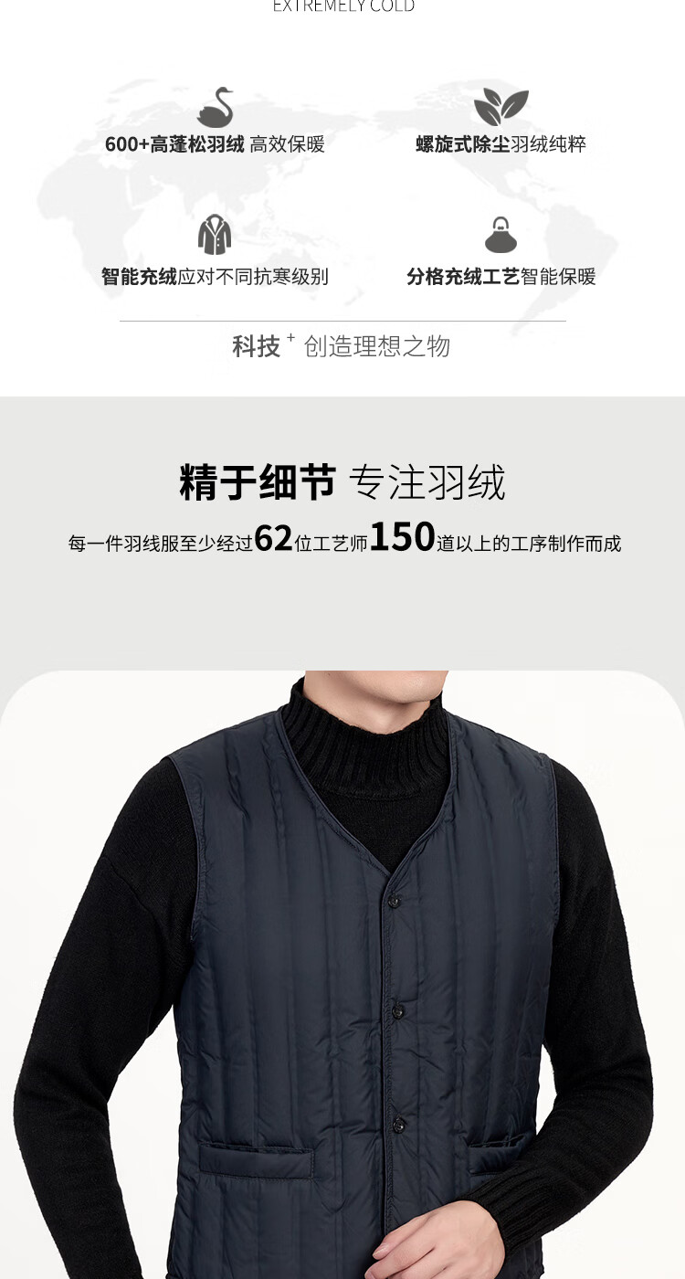SNOWFLYING Autumn And Winter Men's down Vest, Warm down Waistcoat Jacket, Casual Inner Wear for Middle-Aged And Elderly, down Inner Lining 2