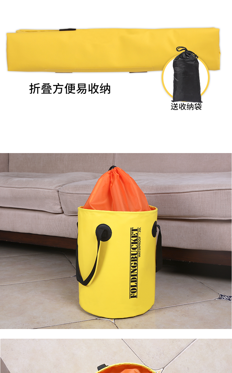 意丝丹折叠泡脚桶过小腿保温桶加厚户外旅行神器宿舍泡脚袋高桶洗脚盆