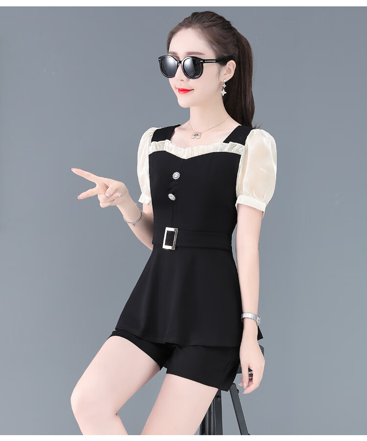 南极人时尚短裤套装女21年新款夏季洋气减龄气质小个子职业西装两件装