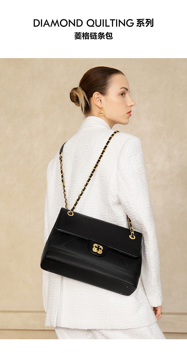 圣诞节礼物cassile卡思乐包包女2021新款轻奢链条包菱格托特单肩腋下