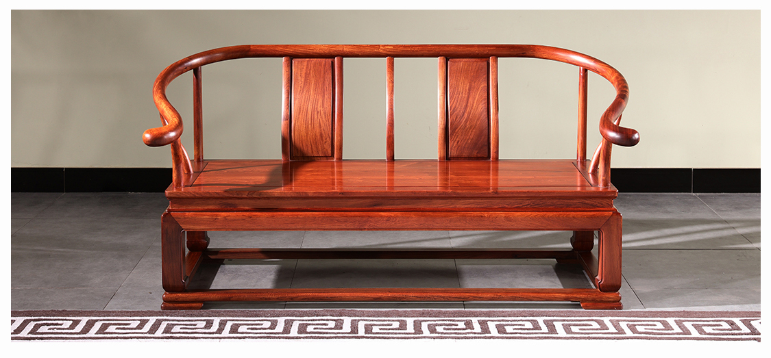 明艺韵红木家具缅甸花梨(学名:大果紫檀)沙发 烫蜡工艺全实木沙发组合