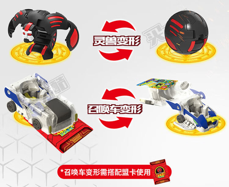神奇历险记萌咔盟卡车神玩具蒙卡黑金大圣变形灵兽球凌空灵空战神