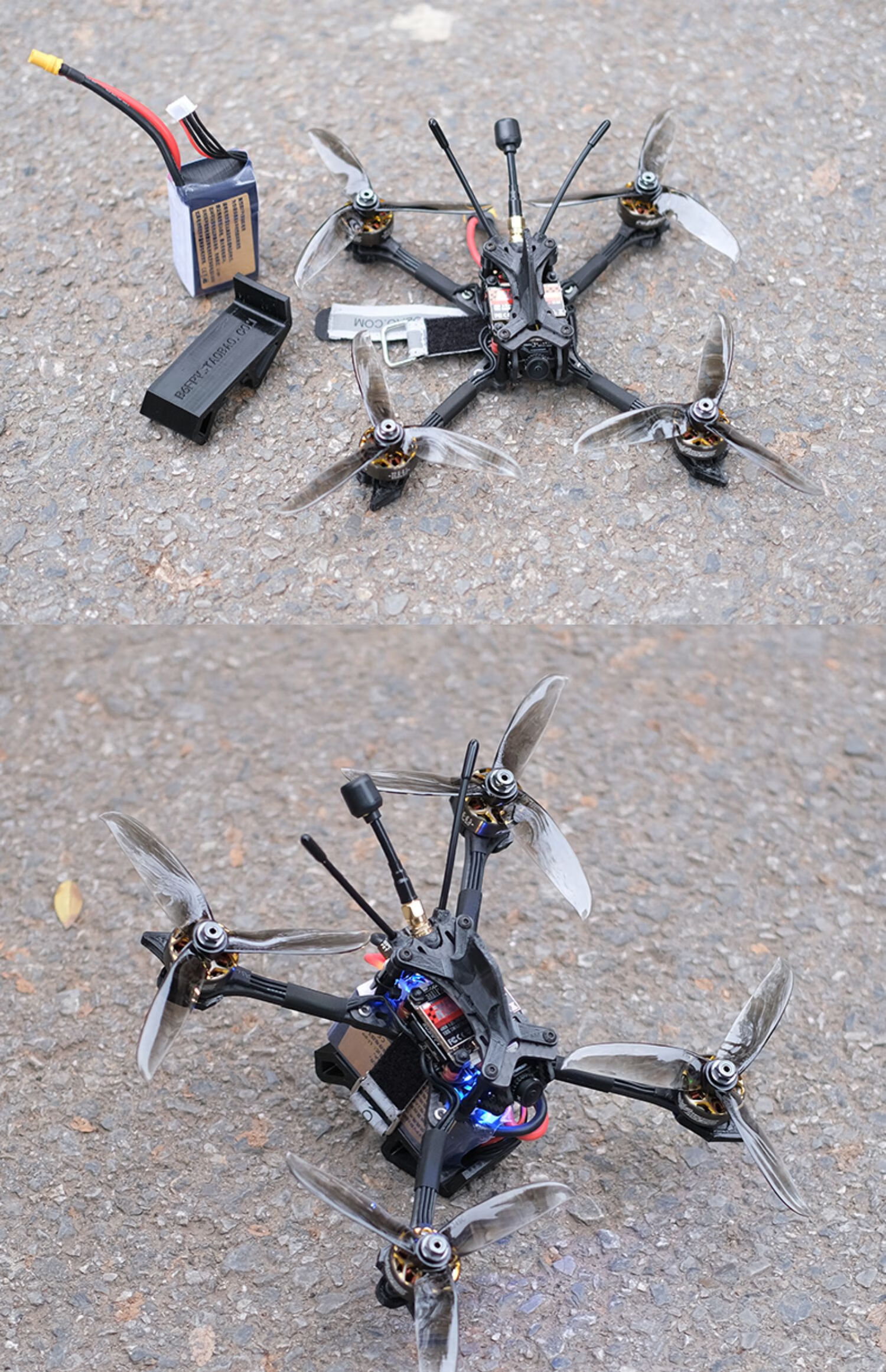 十里清波fpv竞速穿越机套装到手飞 5寸无人机 mck机架 四轴比赛飞行器