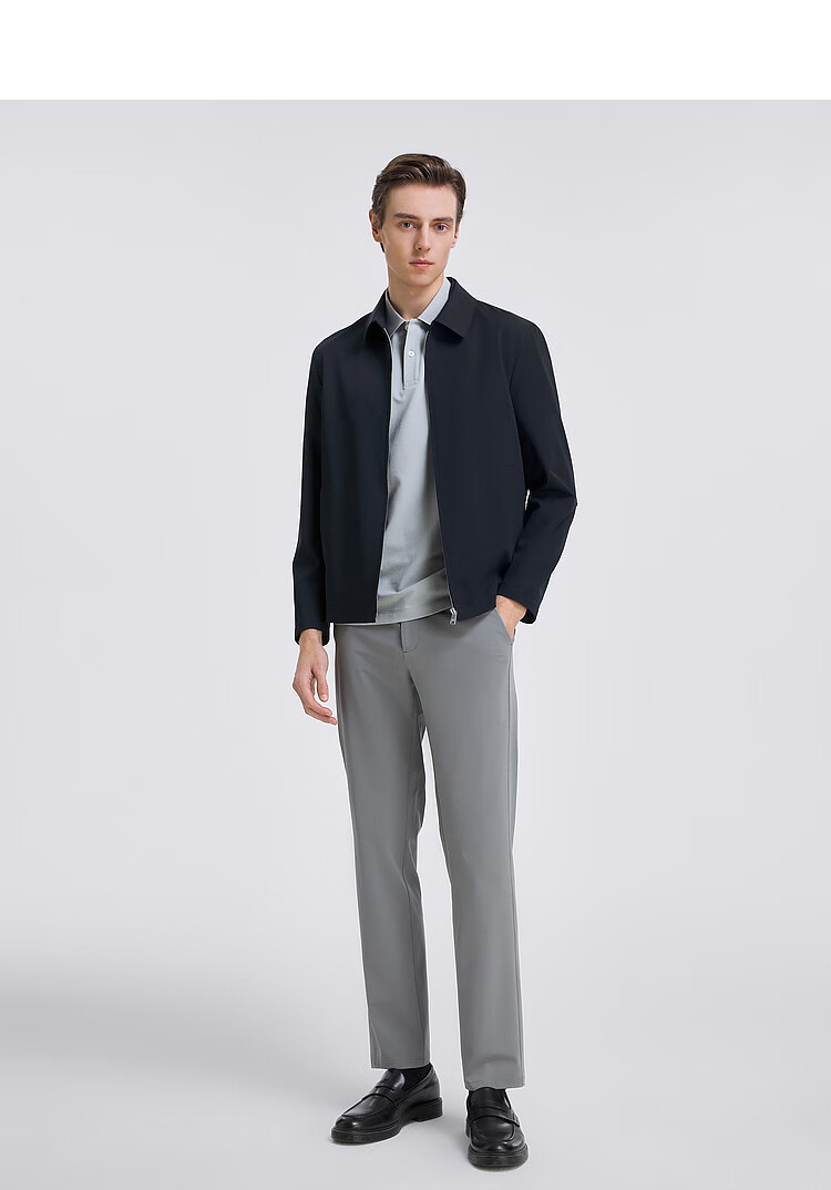YOUNGOR [Administrative Jacket] Spring 2026 New Men's Lapel Wear-Resistant Jacket, Navy Blue, M, 170/92A 4