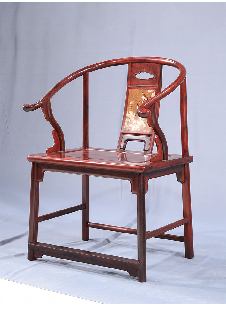 得善传家红木家具小叶紫檀学名檀香紫檀安思远明式圈椅三件套中式