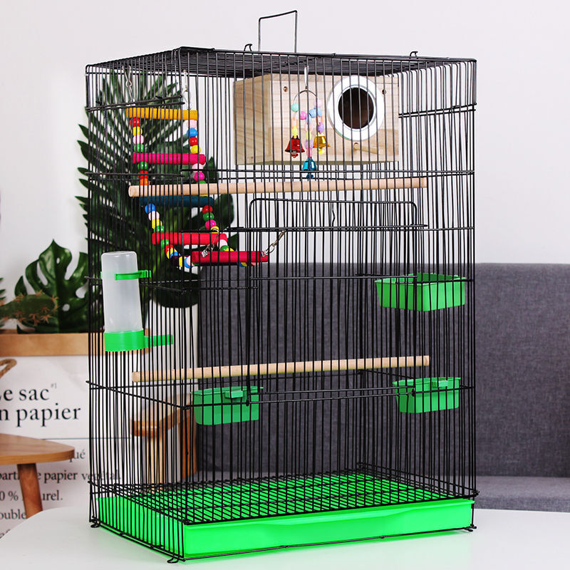 鹦鹉鸟笼子不锈钢色虎皮八哥鹩哥玄凤牡丹画眉鹦鹉养殖大鸟笼 简约