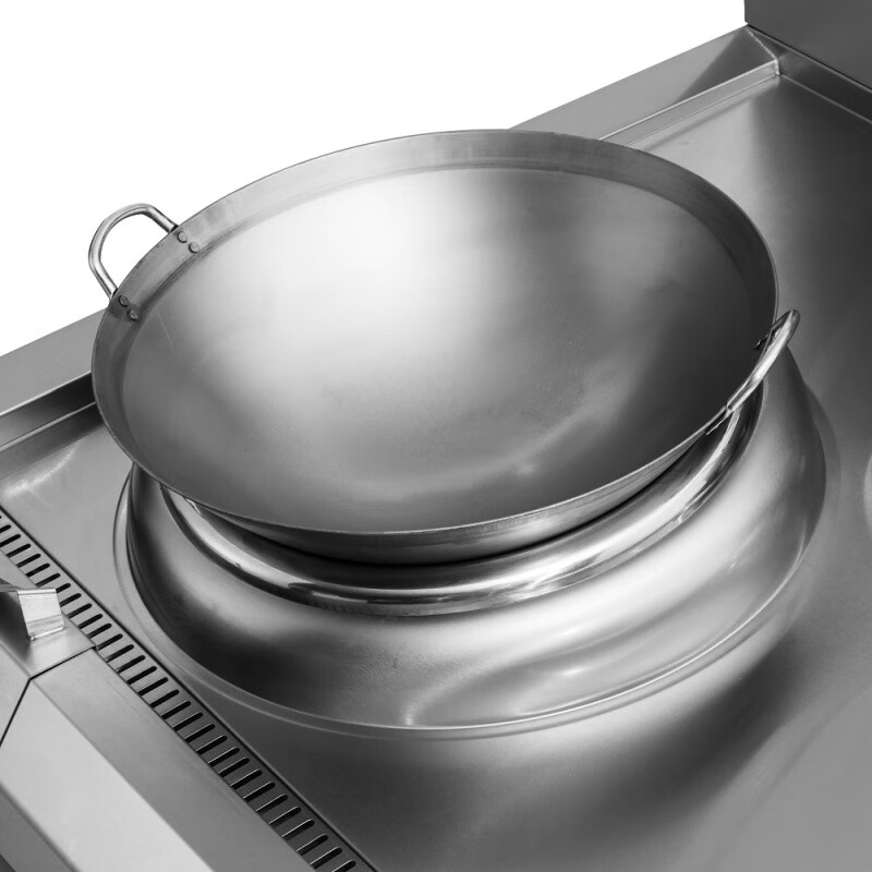 螺冠鹤 凹面商用电磁炉专用铁锅 酒店炒菜锅双耳电磁灶不锈钢炒锅 单