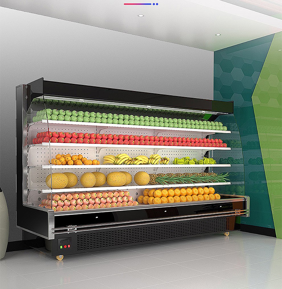 乐创lecon风幕柜蔬菜水果保鲜柜便利店牛奶酸奶冷藏超市展示柜喷雾
