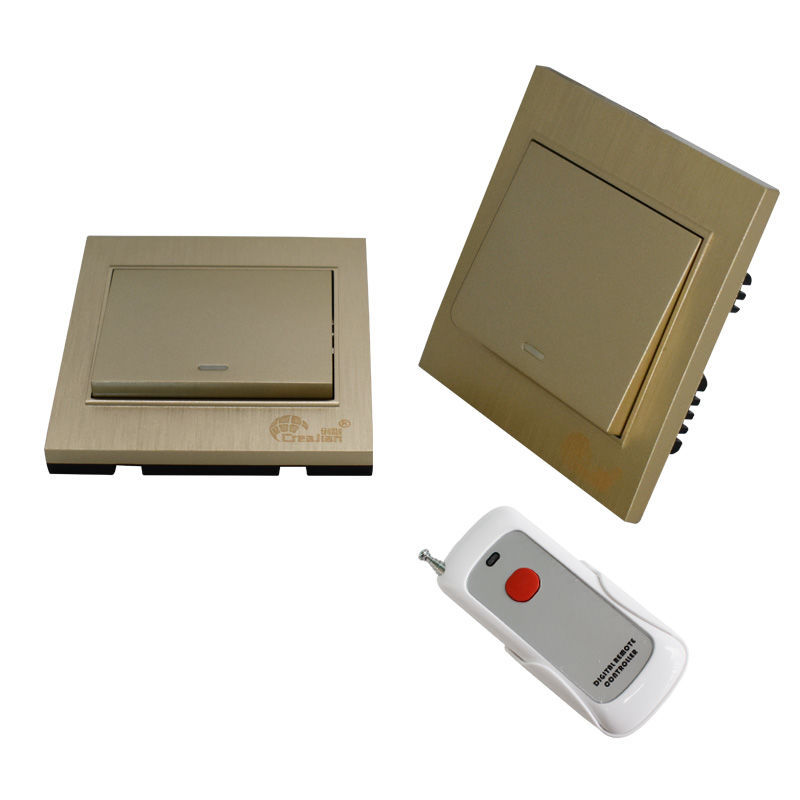 无线遥控开关86型免布线220v单路双控智能灯具穿墙遥控开关家用拉丝白