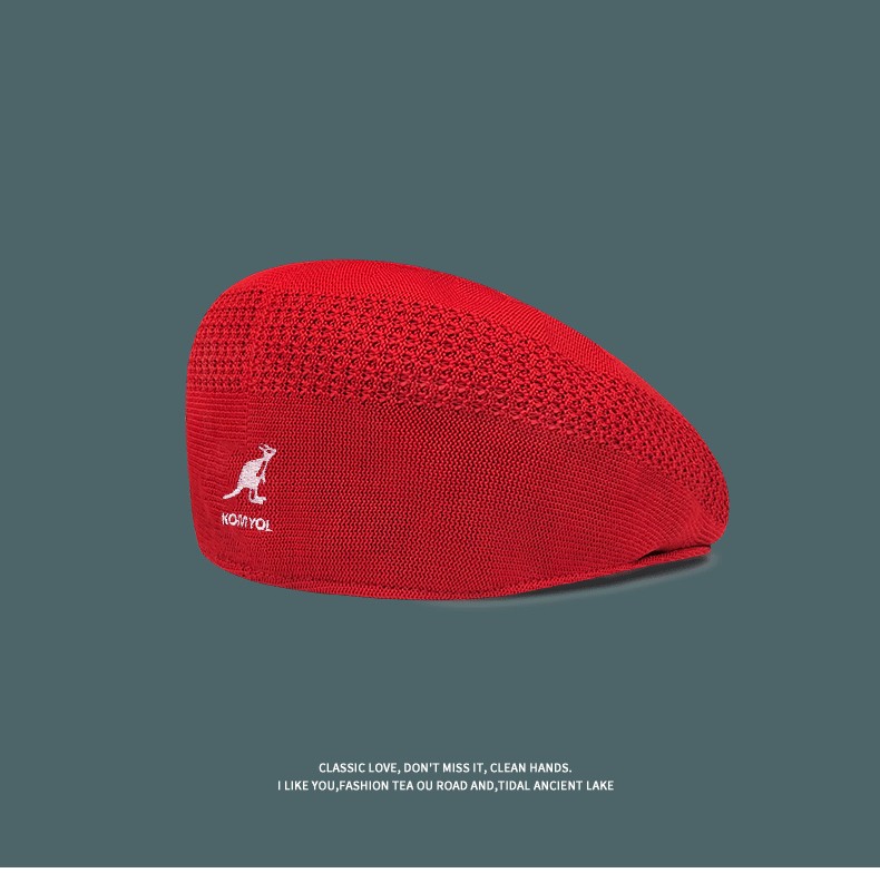 60联名kangol袋鼠帽白敬亭袋鼠贝雷帽子男士冬季ins潮大头围反戴