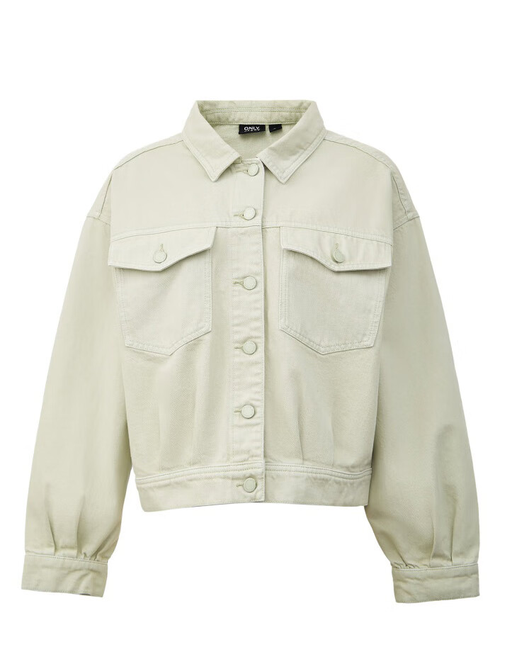 only2021春季新款减龄长袖宽松大口袋休闲牛仔外套女121154018 a02雾