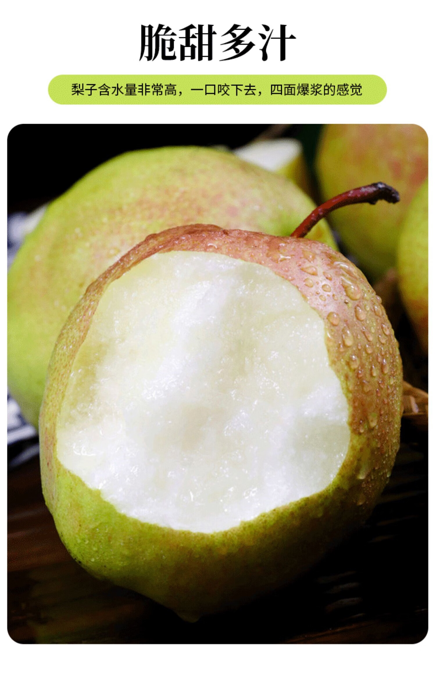 玉露香梨中秋节送礼水果新鲜大甜梨大果酥梨脆甜多汁青皮脆梨5斤 5斤