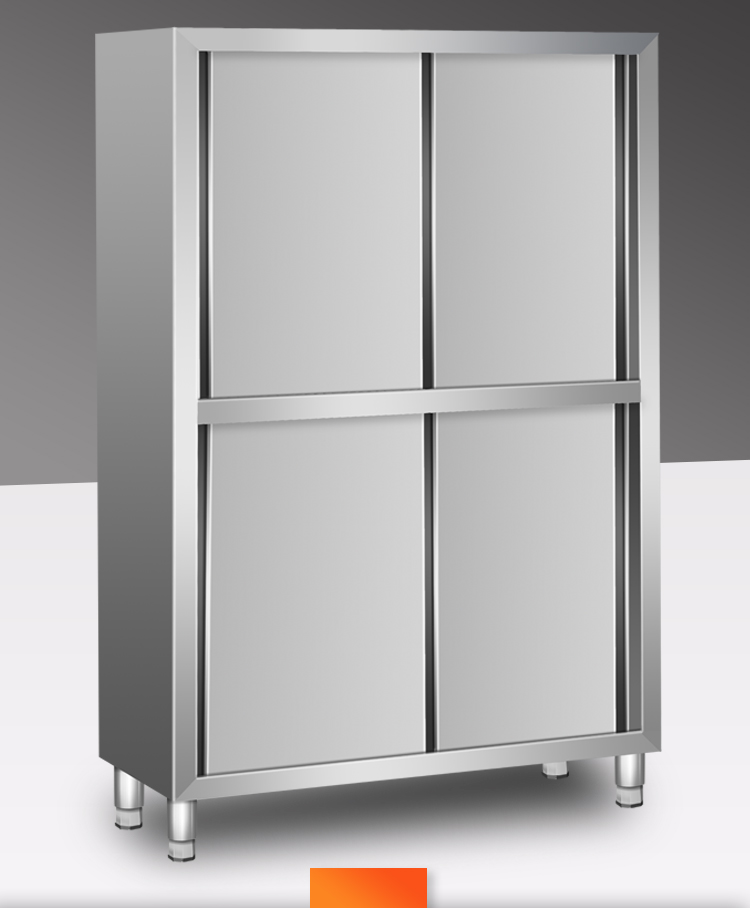 豹点不锈钢碗柜保洁柜立柜储物柜餐具柜商用家用厨房304定做201上掀门