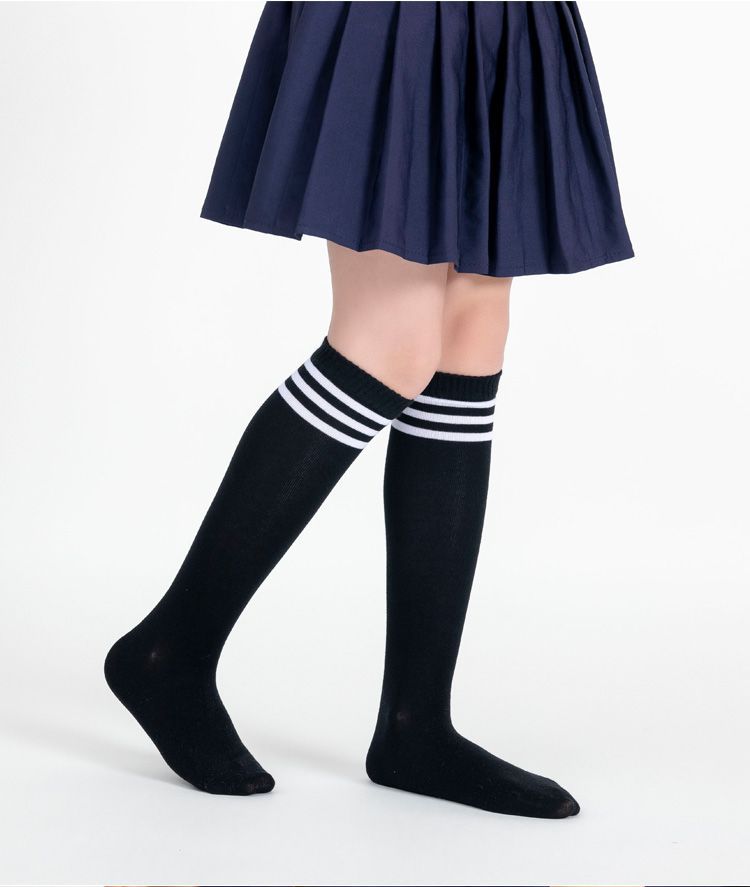 学生白袜初中生袜子薄棉袜小学生白色长筒袜儿童棉中筒袜男女童春夏薄
